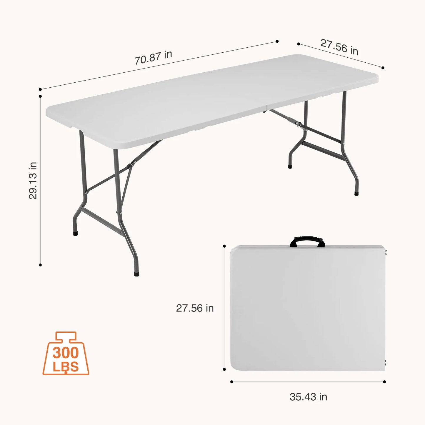 Heavy Duty Foldable Table with Carrying Handle