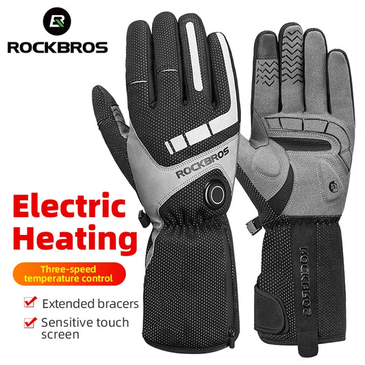 Heated Skiing Gloves Men Women Winter Screen Touch Waterproof Rechargeable 4000mAh Battery Heated Gloves