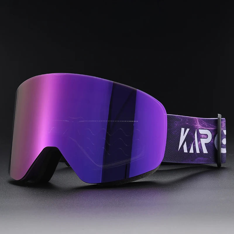KAROS Magnetic Double Layer Anti-Fog Ski Goggles Windproof UV400 Snowboard Goggles for Winter Sports Unisex