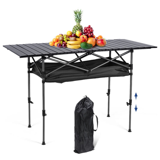 Outdoor Folding Table Lightweight Camping Lifting Table Large Capacity Ultralight Dinner Desk for Picnic Camping Trip Beach BBQ