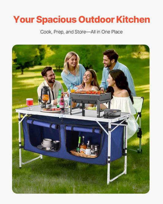 Lightweight Portable Cook Station Foldable Camp Table