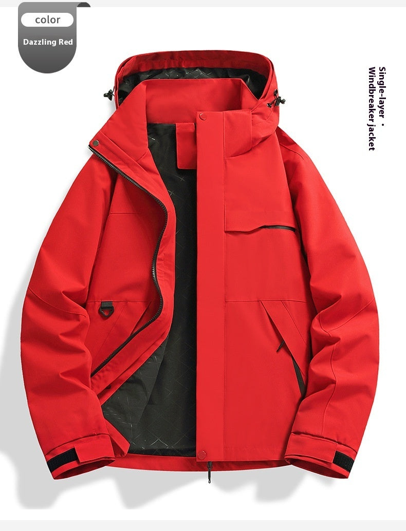 Spring Autumn Single Layer Shell Jacket Windproof Waterproof Outdoor