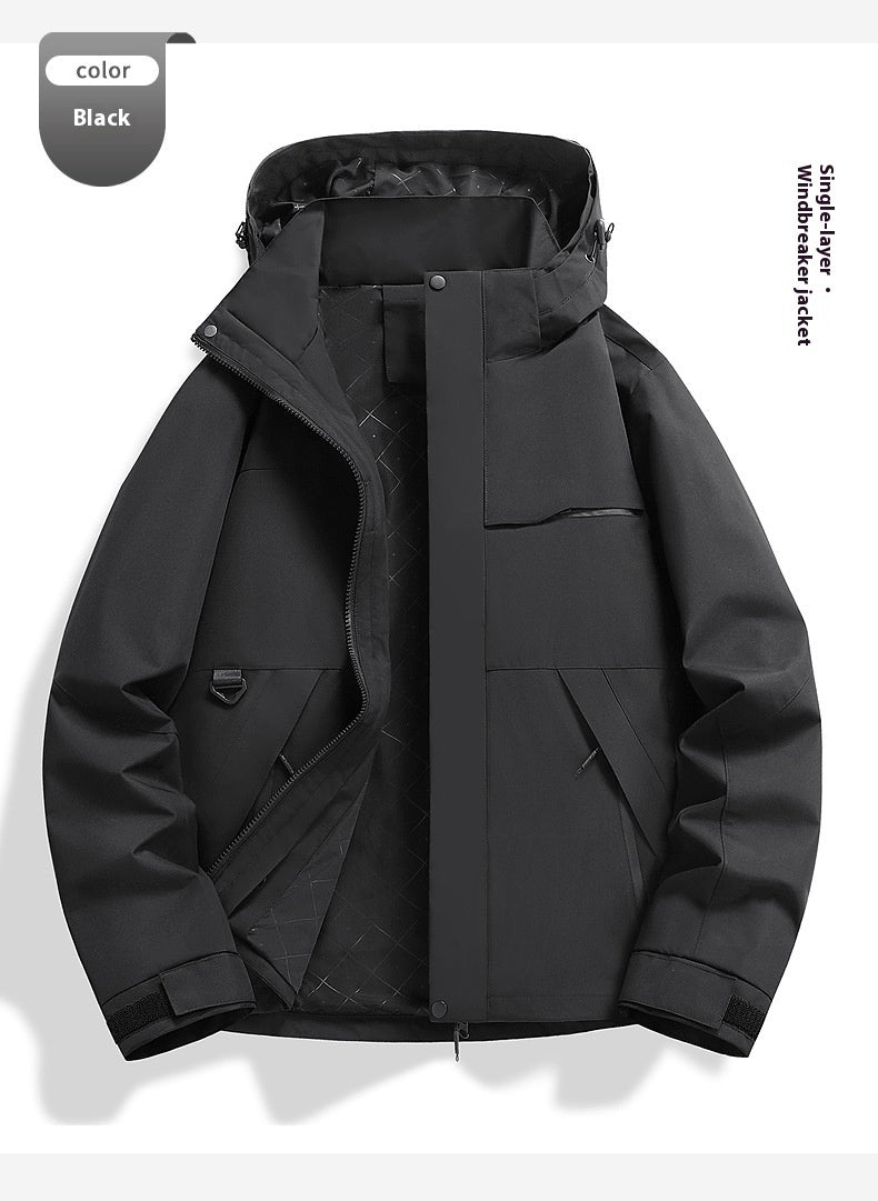 Spring Autumn Single Layer Shell Jacket Windproof Waterproof Outdoor
