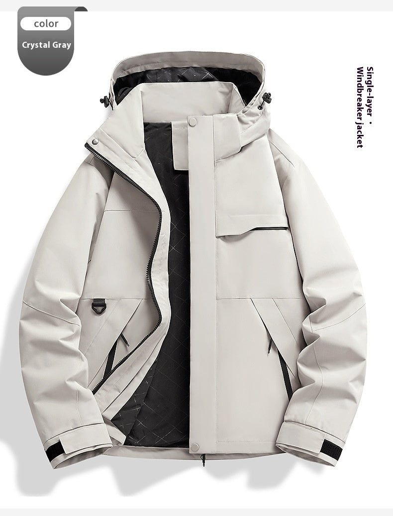 Spring Autumn Single Layer Shell Jacket Windproof Waterproof Outdoor