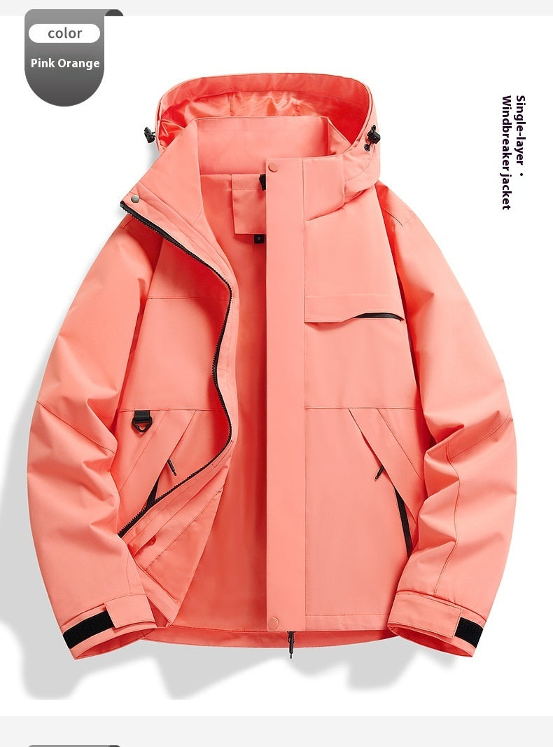 Spring Autumn Single Layer Shell Jacket Windproof Waterproof Outdoor