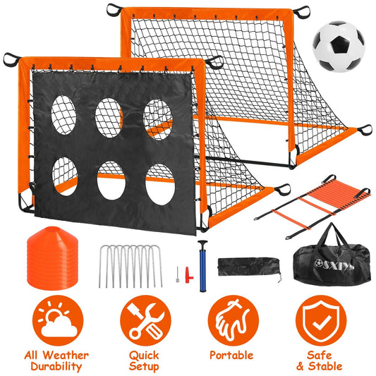 Kids Portable Soccer Goal Set with Training Accessories for Backyard