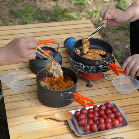 1-3 Person Camping Cookware Set Portable Pot Pan with Bag