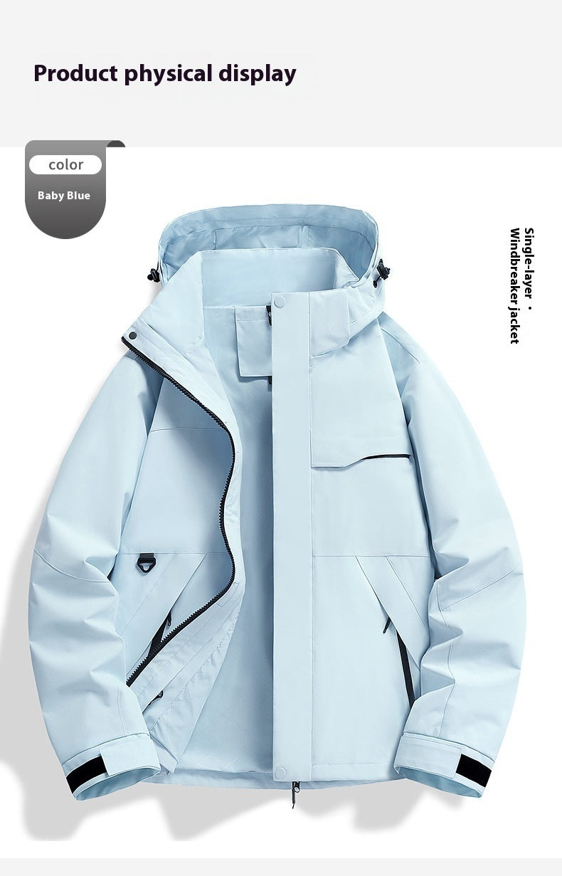 Spring Autumn Single Layer Shell Jacket Windproof Waterproof Outdoor