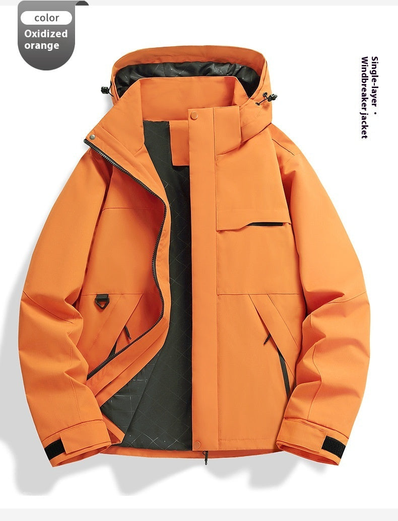 Spring Autumn Single Layer Shell Jacket Windproof Waterproof Outdoor