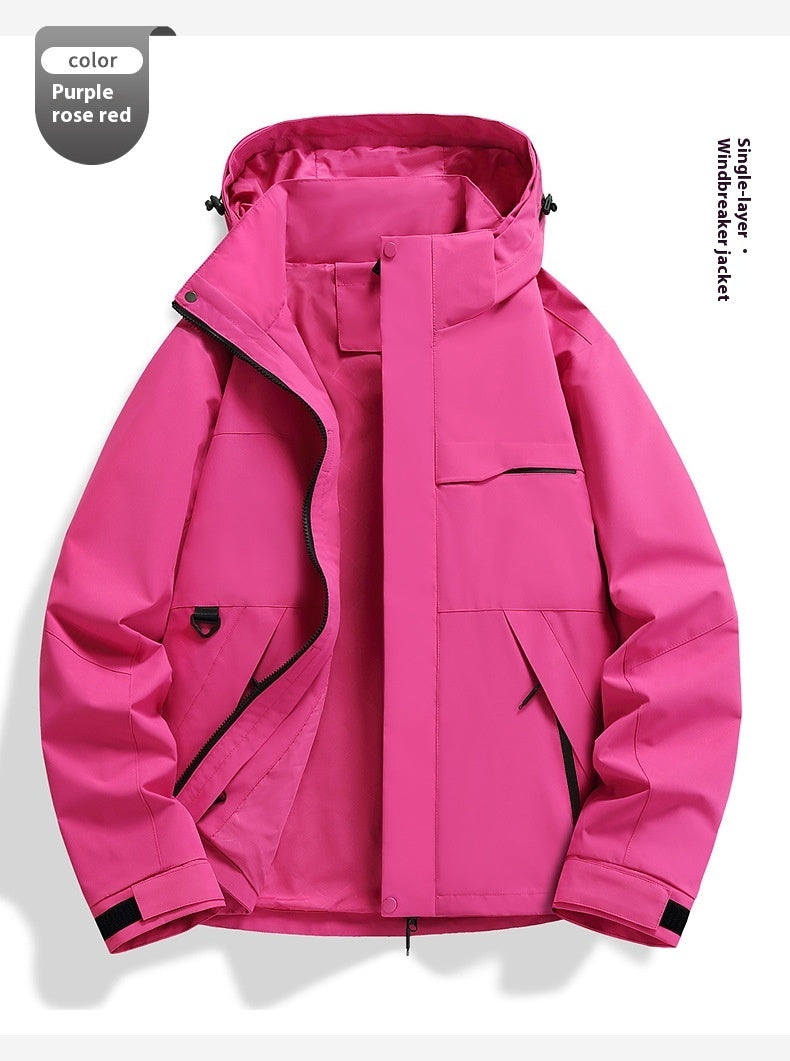 Spring Autumn Single Layer Shell Jacket Windproof Waterproof Outdoor