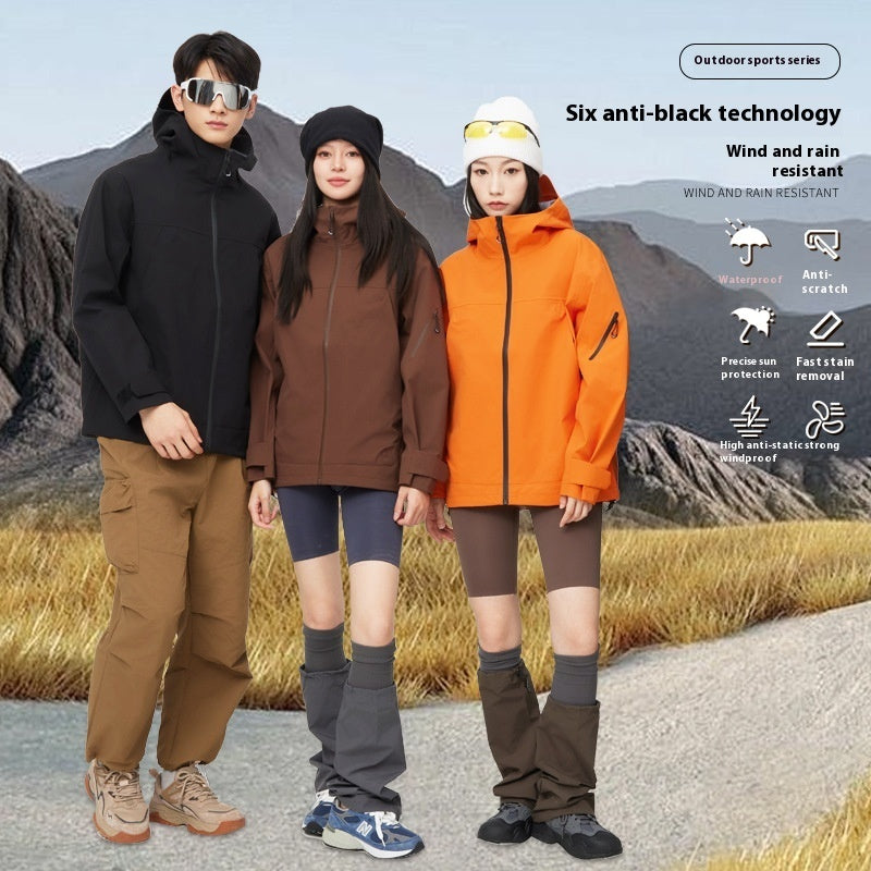 Mountain Hard Shell Jacket Windproof Waterproof Breathable Mountaineering Outdoor