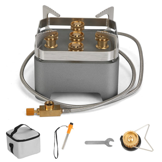 12,000W Portable Camping Stove w/ Cassette Adapter & Carry Case