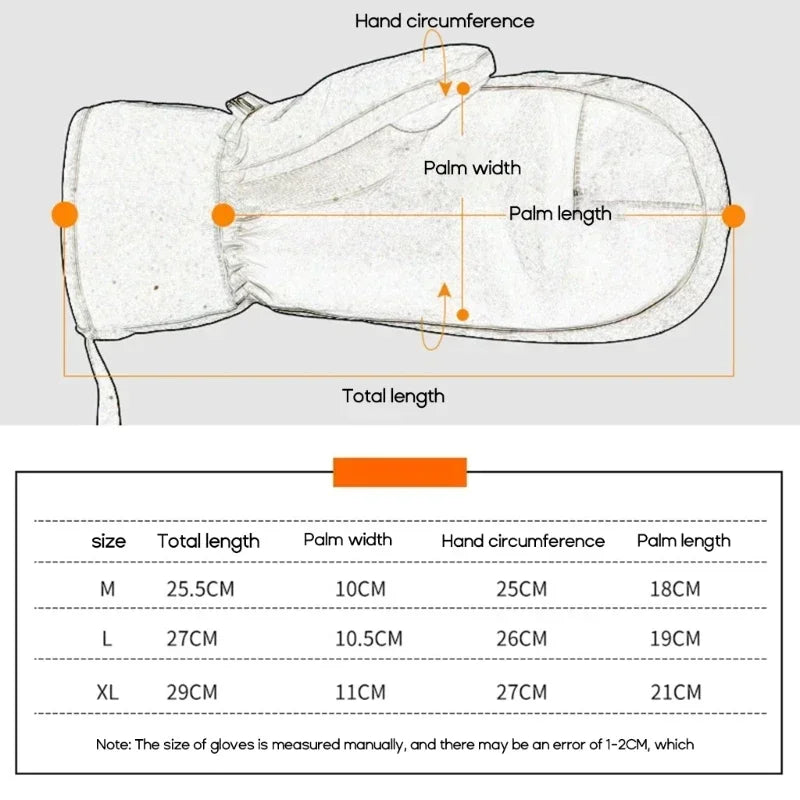 1/2/3 Pairs Ski Gloves Thermal Thick Gloves Windproof Anti-Cold Warm Touch Screen Snowboarding Winter Women Men Outdoor Mittens