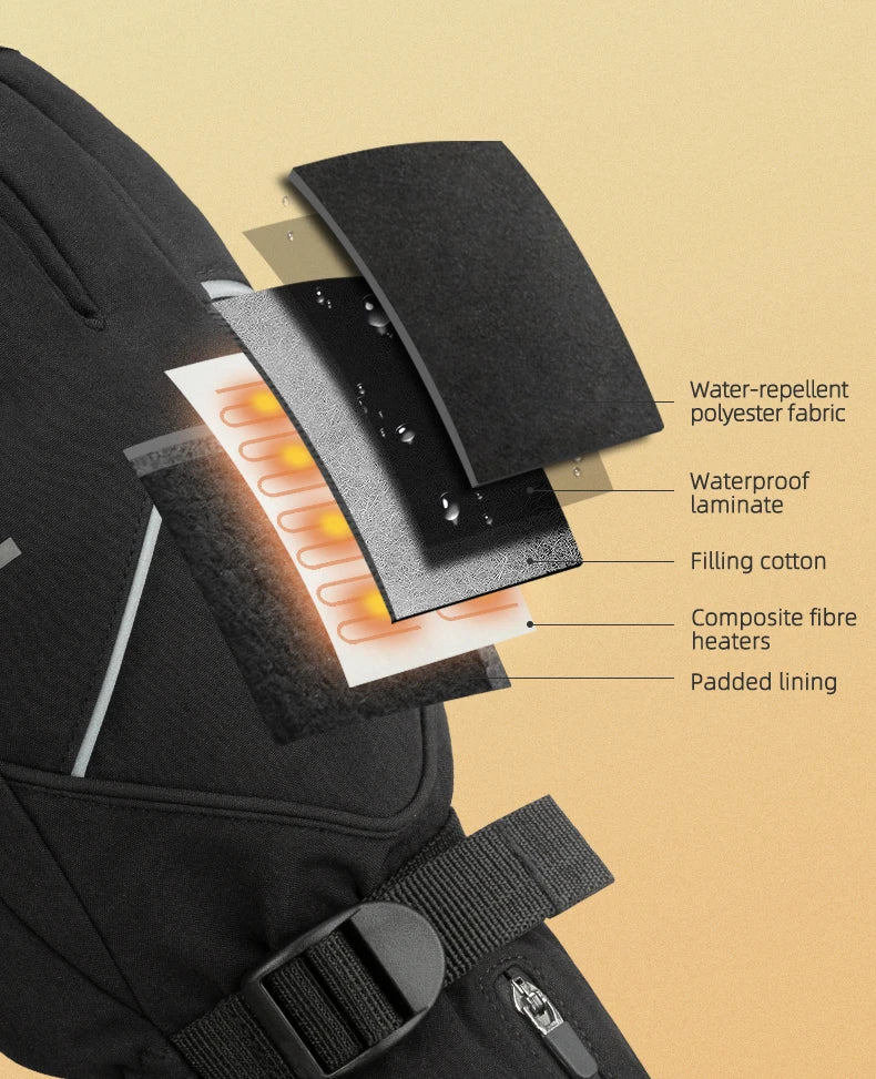 Heated Skiing Gloves Men Women Winter Screen Touch Waterproof Rechargeable 4000mAh Battery Heated Gloves
