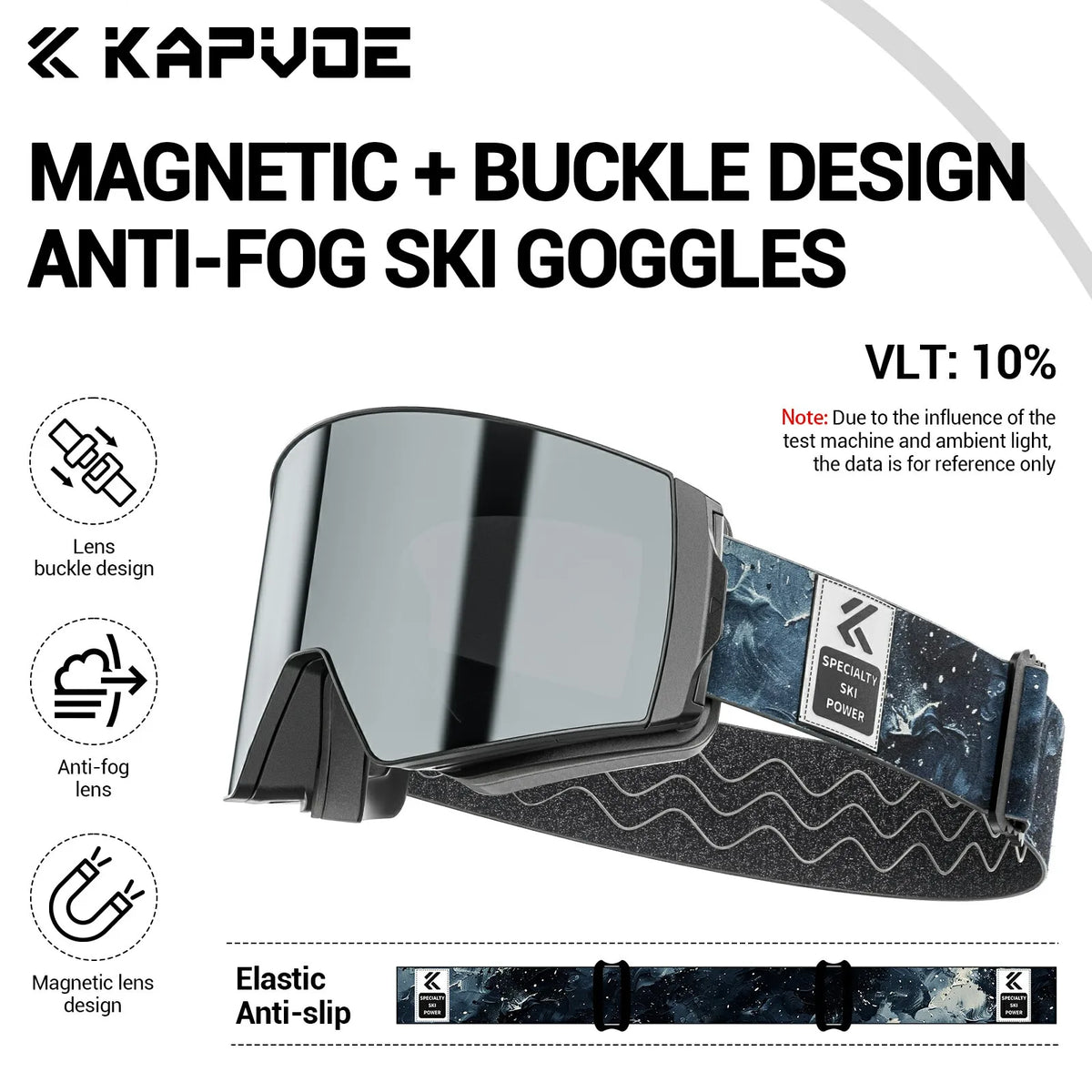 Unisex Snow Glasses UV400 Anti-fog Magnetic Snowboard Glasses
