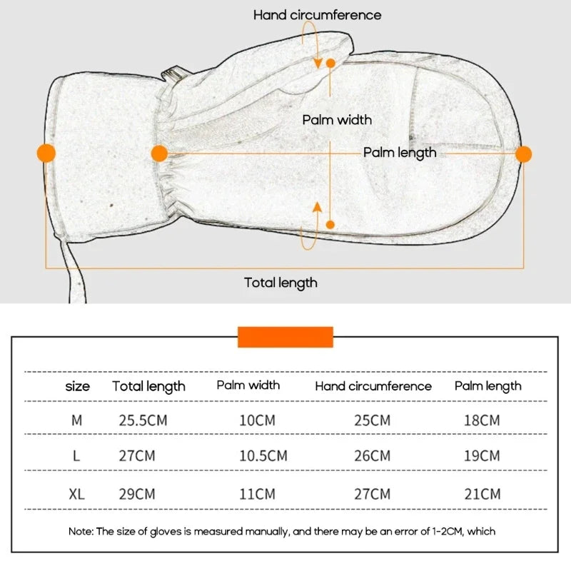 1/2/3 Pairs Ski Gloves Thermal Thick Gloves Windproof Anti-Cold Warm Touch Screen Snowboarding Winter Women Men Outdoor Mittens