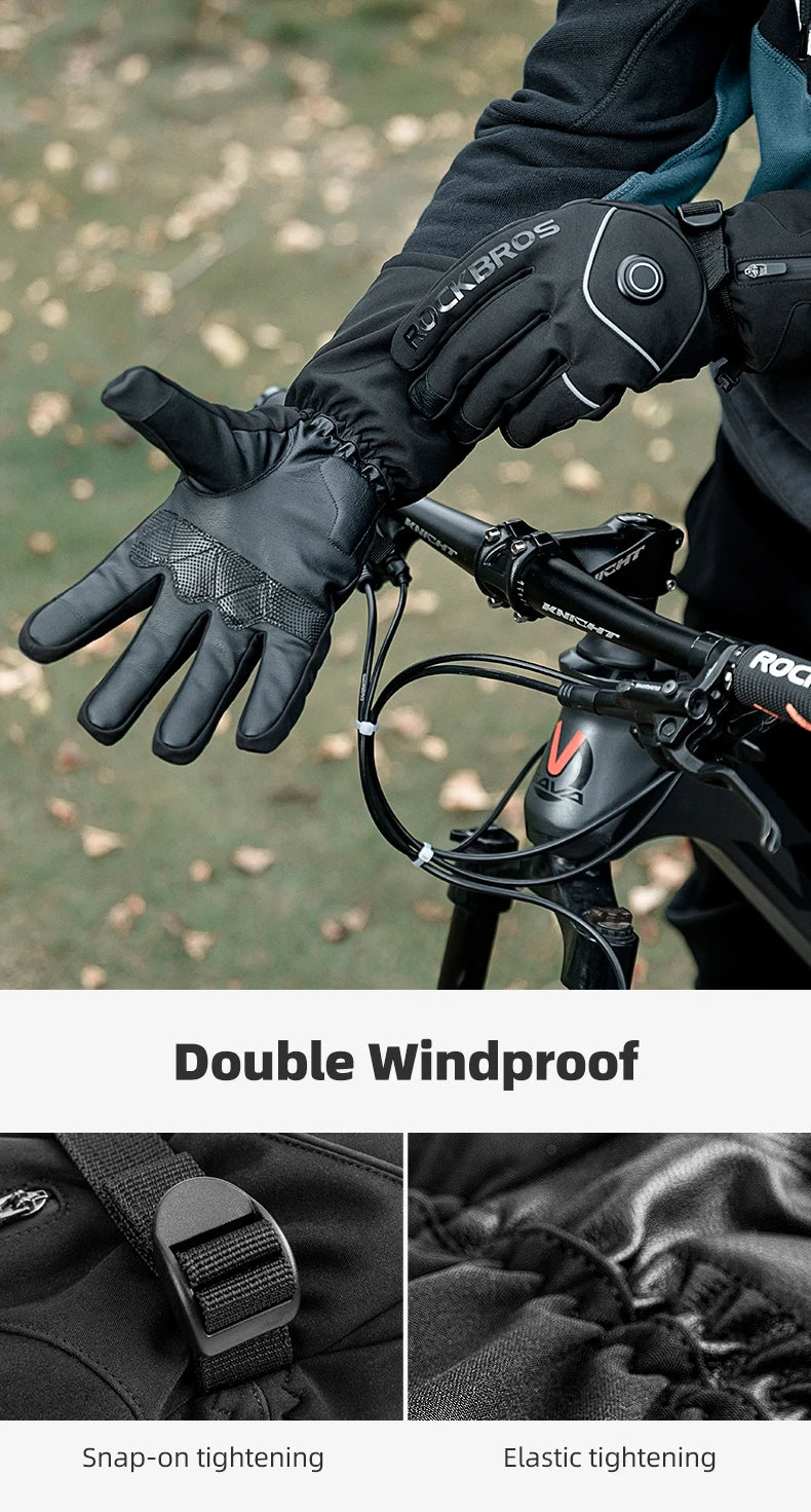 Heated Skiing Gloves Men Women Winter Screen Touch Waterproof Rechargeable 4000mAh Battery Heated Gloves