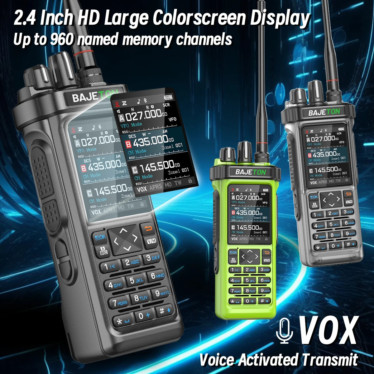 BAJETON BJ-9000 Walkie Talkie CB/SSB/HF 27Mhz Bluetooth Programmable GPS APRS 10W Long Rang For RT-950 RT-950 PRO Ham Radio