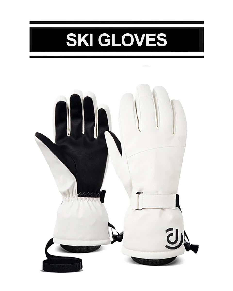 NOFOXO Waterproof Windproof Warmth Thickened Winter Ski Gloves Motorcycle Snowboard Gloves Touch Screen Fleece Warm Gloves