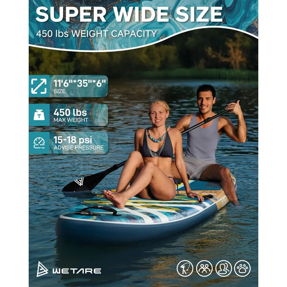 Inflatable Paddle Board, 450lbs Extra Wide Stand