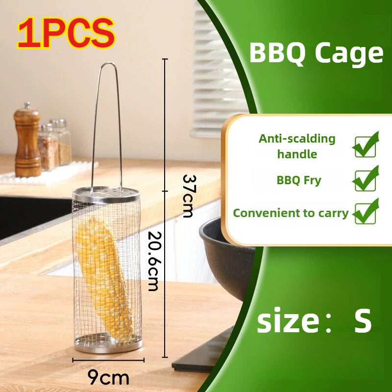 Barbecue Grill Basket Set Stainless Steel  BBQ Cage