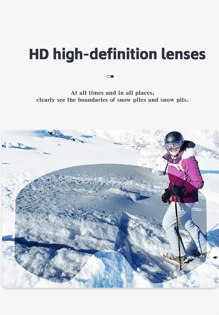 KAROS Magnetic Double Layer Anti-Fog Ski Goggles Windproof UV400 Snowboard Goggles for Winter Sports Unisex
