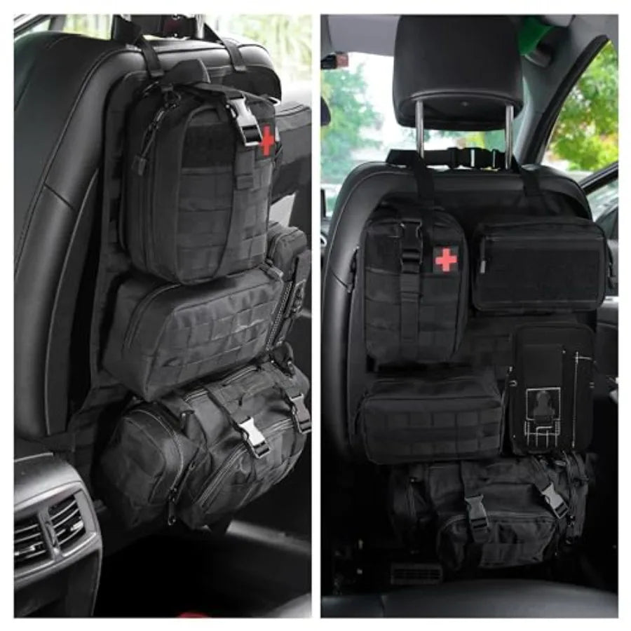 Backseat Organizer with 5 Detachable Molle Pouches, Molle Panel Organizer
