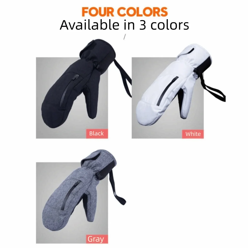 1/2/3 Pairs Ski Gloves Thermal Thick Gloves Windproof Anti-Cold Warm Touch Screen Snowboarding Winter Women Men Outdoor Mittens