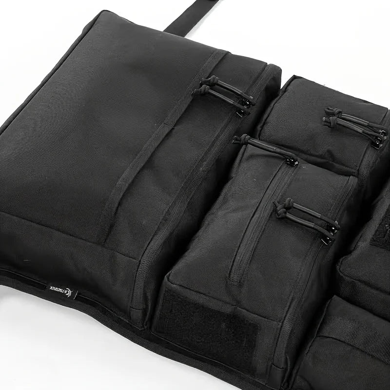 Tactical Car Seat Back Organizer Multi Zipper Pocket Water Resistant Oxford Hanging Storage Bag