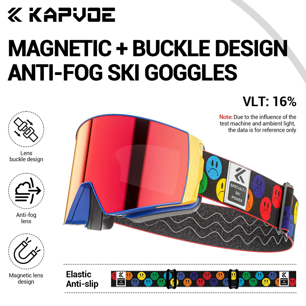 Unisex Snow Glasses UV400 Anti-fog Magnetic Snowboard Glasses