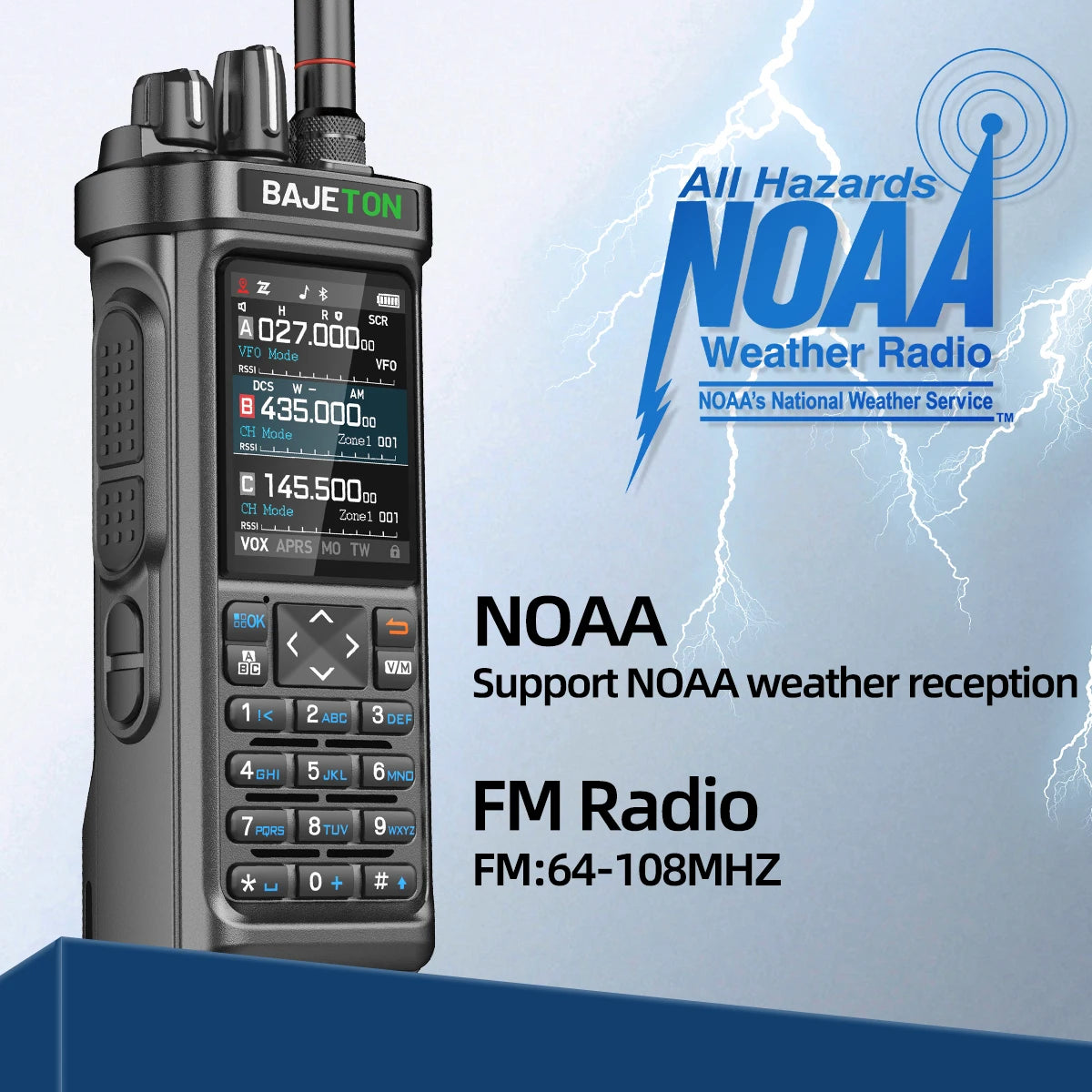 BAJETON BJ-9000 Walkie Talkie CB/SSB/HF 27Mhz Bluetooth Programmable GPS APRS 10W Long Rang For RT-950 RT-950 PRO Ham Radio