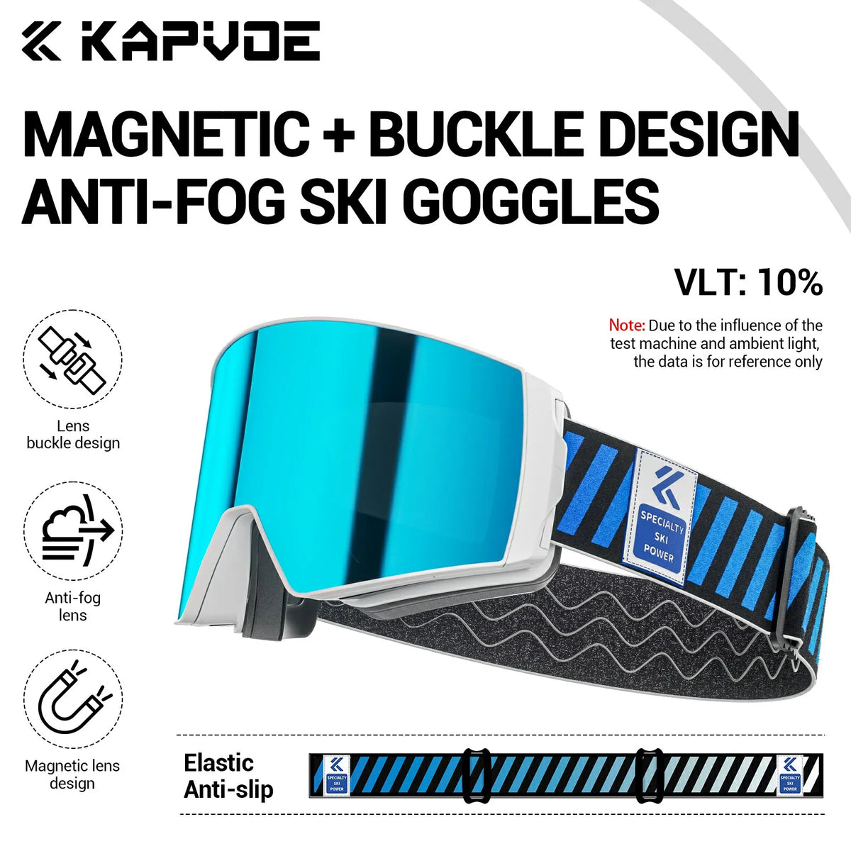 Unisex Snow Glasses UV400 Anti-fog Magnetic Snowboard Glasses