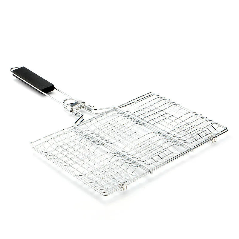 Stainless Steel BBQ Mesh Non Stick Grilling Basket Grill