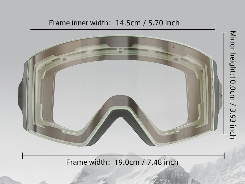 Unisex Snow Glasses UV400 Anti-fog Magnetic Snowboard Glasses