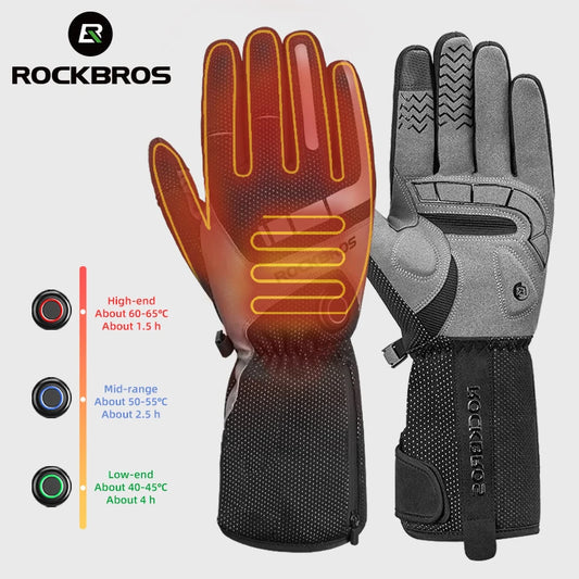 Heated Skiing Gloves Men Women Winter Screen Touch Waterproof Rechargeable 4000mAh Battery Heated Gloves