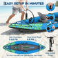 Inflatable 1/2-Person Fishing Kayak for Adults – Durable PVC Collapsible & Portable - with Padded Seats/Removable Fins/Hand Pump/Carry Bag & Repair Kit for Lake River Recreation Touring