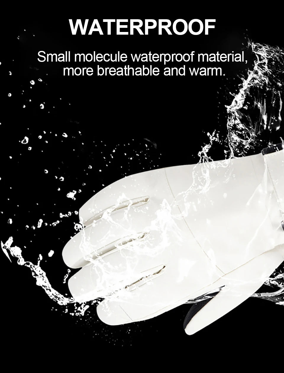 NOFOXO Waterproof Windproof Warmth Thickened Winter Ski Gloves Motorcycle Snowboard Gloves Touch Screen Fleece Warm Gloves