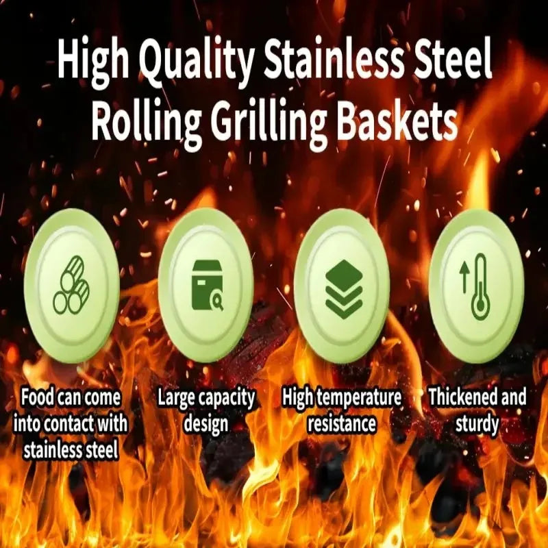 Barbecue Grill Basket Set Stainless Steel  BBQ Cage