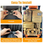 6 Pack Tactical MOLLE Car Seat Back Organizer - Universal Vehicle Storage Bag with 5 Detachable MOLLE Pouches, US Flag Patch, F