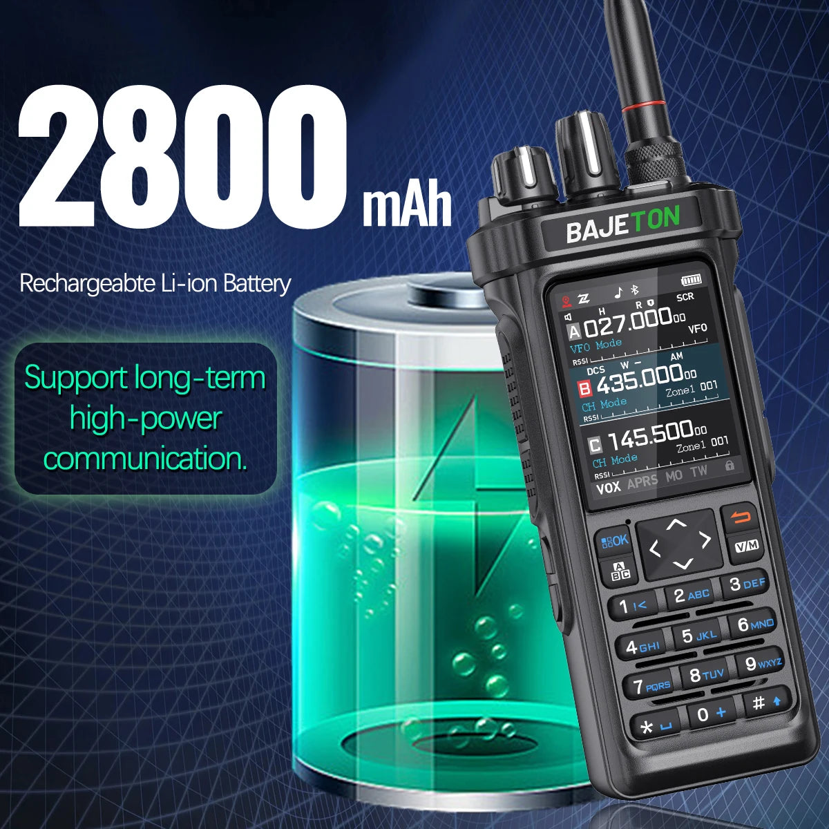 BAJETON BJ-9000 Walkie Talkie CB/SSB/HF 27Mhz Bluetooth Programmable GPS APRS 10W Long Rang For RT-950 RT-950 PRO Ham Radio