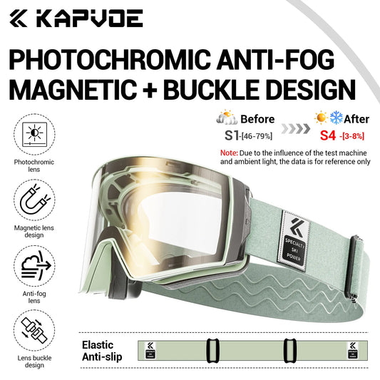 Unisex Snow Glasses UV400 Anti-fog Magnetic Snowboard Glasses