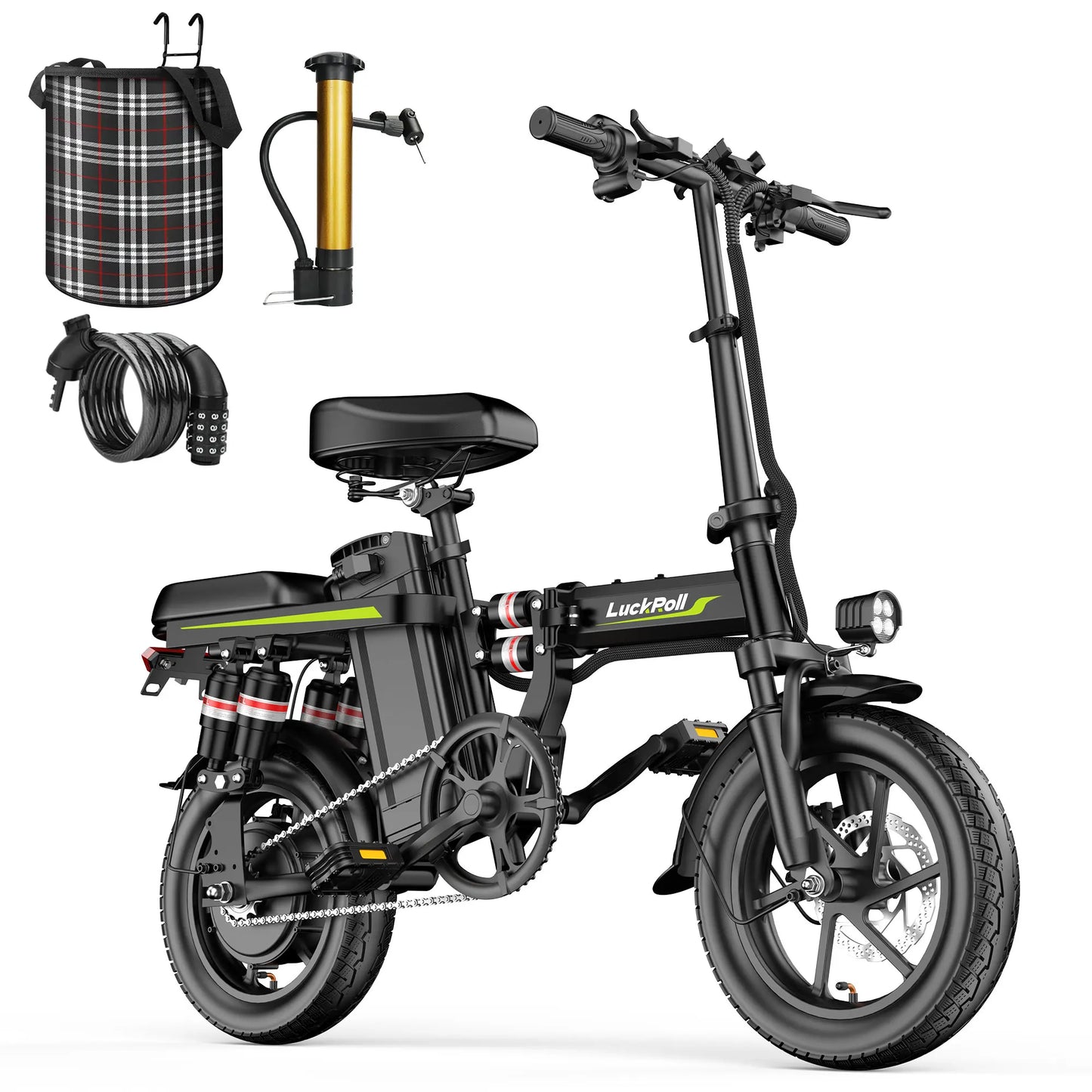 Electric Bike for Adults,750W/1500W Peak Motor,52V 25Ah/48V 15Ah Removable Battery,40/28MPH Max Speed,60-80 Miles Range,3-level pedal assist, 14 inch foldable mini ebike