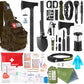 Survival Kit 268 Pcs Emergency Survival Gear and Equipment Supplies with First Aid Kit Camping Axe Headlamp Crossbody Bag for C