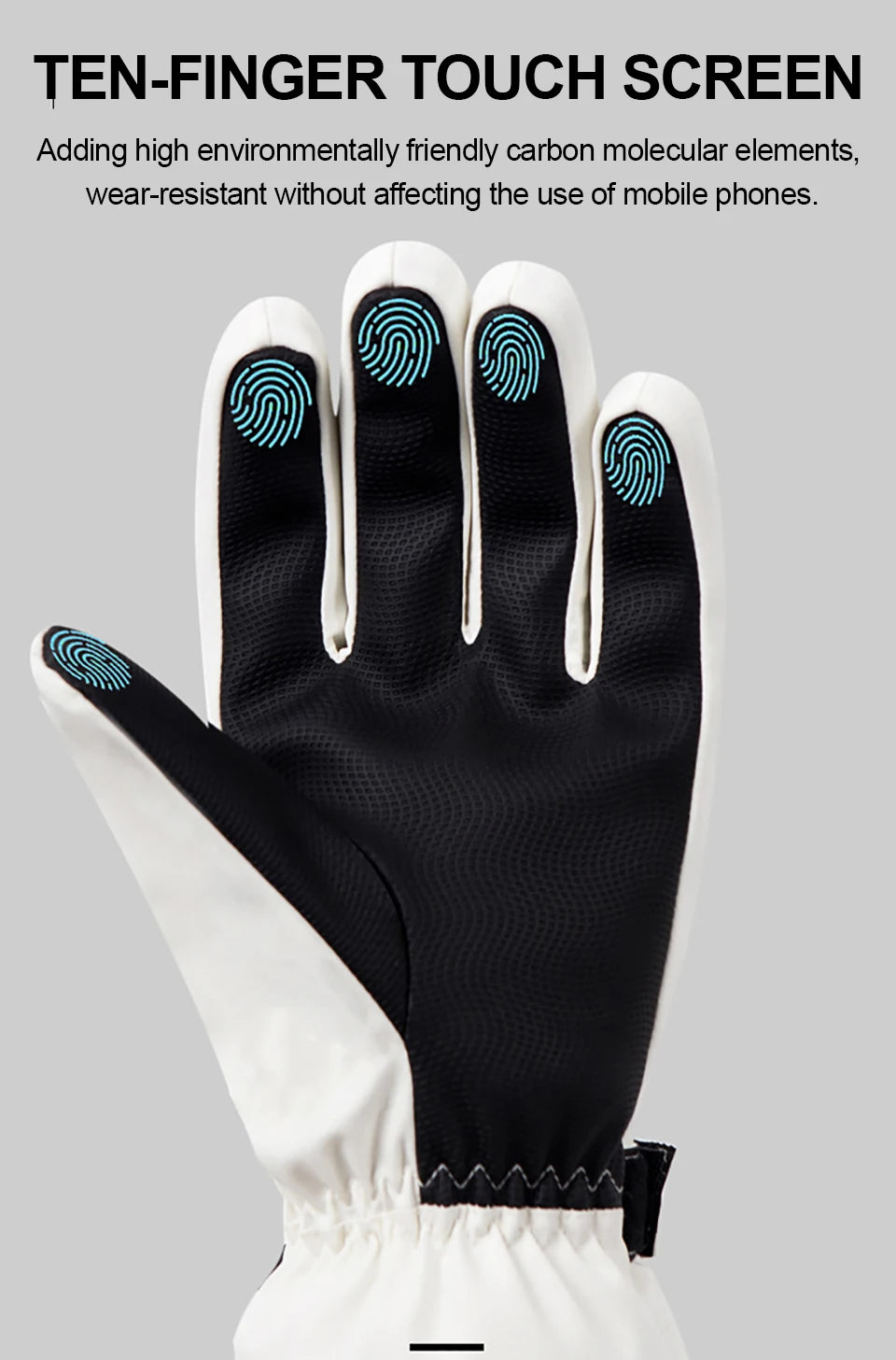 NOFOXO Waterproof Windproof Warmth Thickened Winter Ski Gloves Motorcycle Snowboard Gloves Touch Screen Fleece Warm Gloves