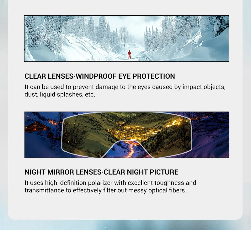 Unisex Snow Glasses UV400 Anti-fog Magnetic Snowboard Glasses