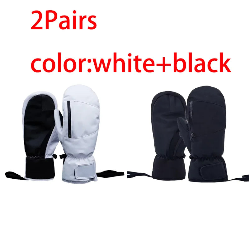 1/2/3 Pairs Ski Gloves Thermal Thick Gloves Windproof Anti-Cold Warm Touch Screen Snowboarding Winter Women Men Outdoor Mittens
