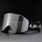 KAROS Magnetic Double Layer Anti-Fog Ski Goggles Windproof UV400 Snowboard Goggles for Winter Sports Unisex