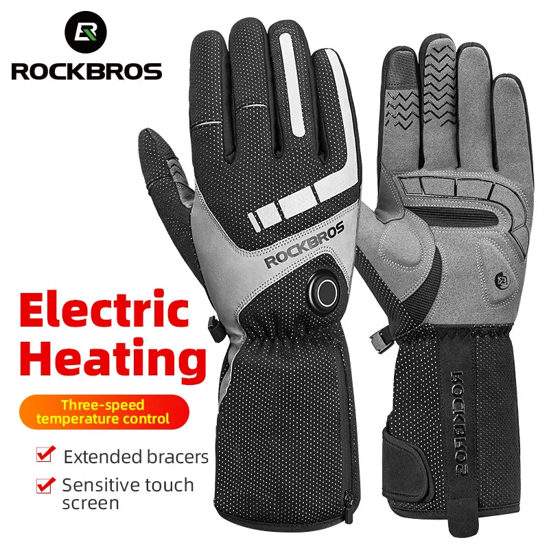 Heated Skiing Gloves Men Women Winter Screen Touch Waterproof Rechargeable 4000mAh Battery Heated Gloves