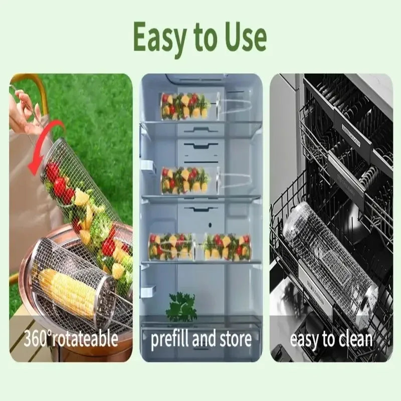 Barbecue Grill Basket Set Stainless Steel  BBQ Cage