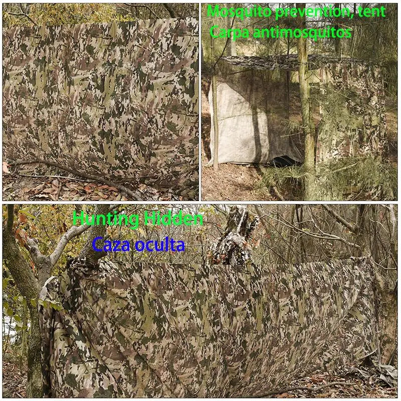 Camo Netting For Hunt Large W 4.5m Blinds Deer Duck See Through Fence Camouflage Nets Mosquito Home Decoration Camping Sun Shade